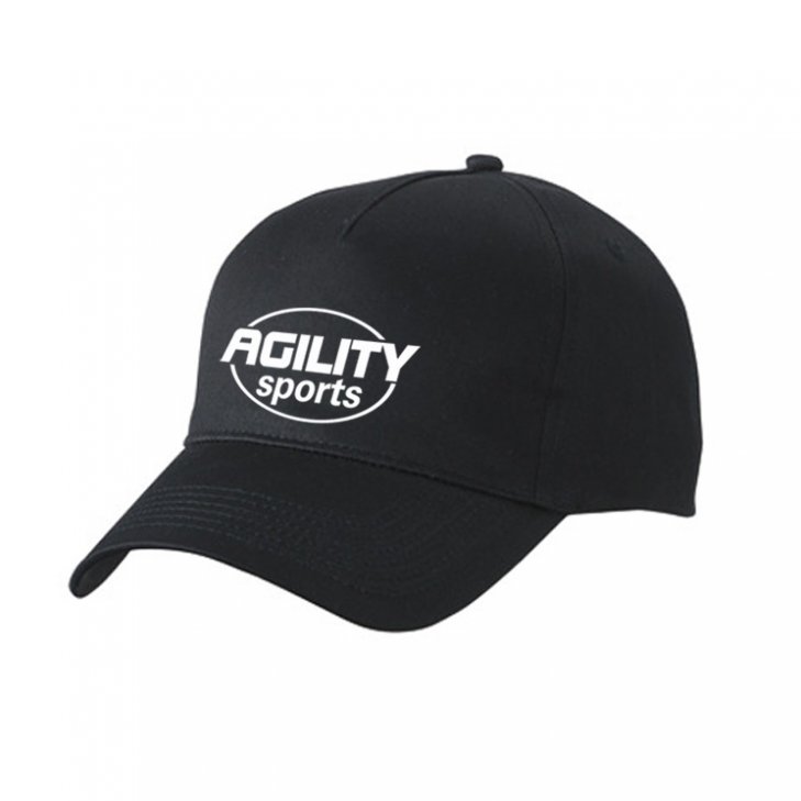 Cap of cotton in black with embroidery