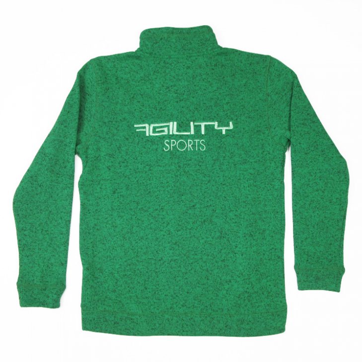 Men Knit Fleece-Jacket without hood green