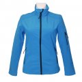 Women Softshell Jacket in blue with back print in black
