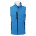 Men Softshell Vest in blue with back print in black