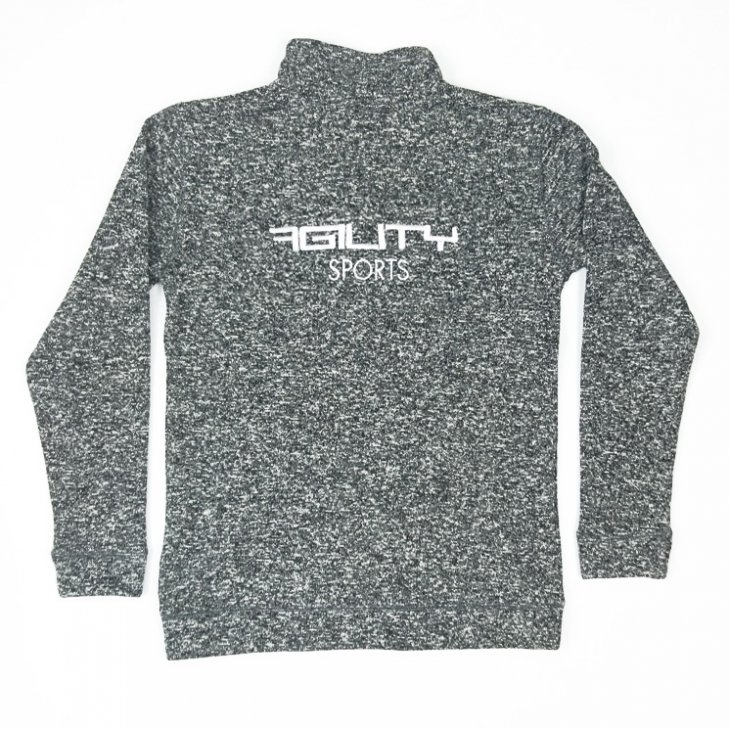 Men Knit Fleece-Jacket without hood darkgrey