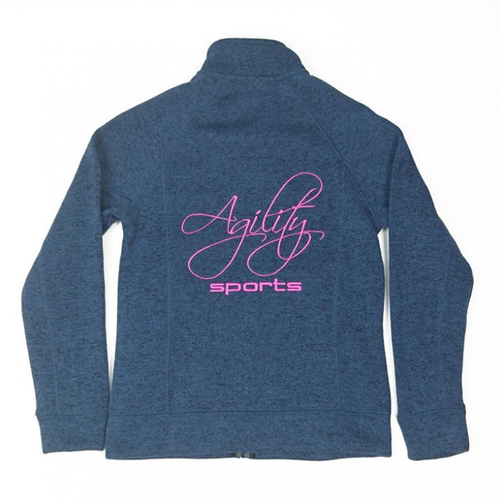 Women Knit Fleece-Jacket without hood navy-blue