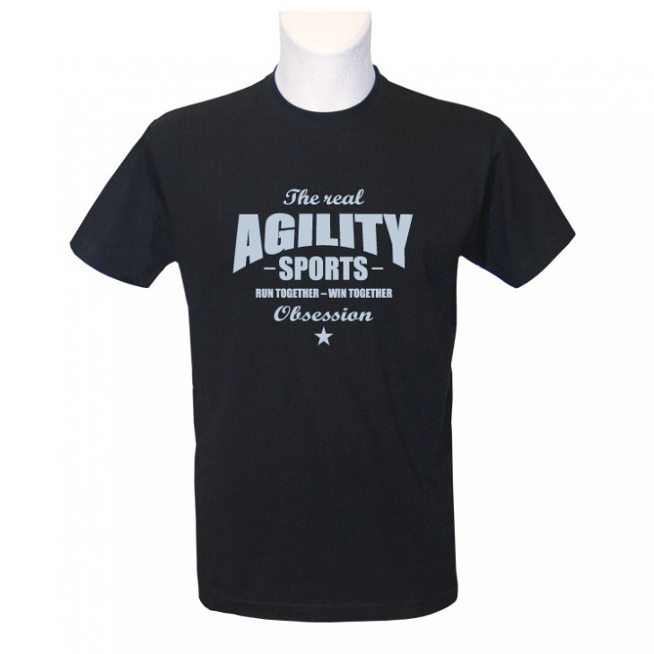 Men-T-Shirt in black with Vintage-lettering in grey