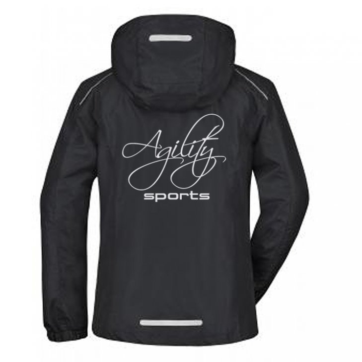 Women rain jacket in black