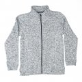 Men Knit Fleece-Jacket without hood lightgrey