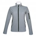 Women Softshell Jacket in lightgrey with back print in black