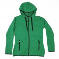 Women Knit Fleece-Jacket with hood green