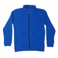 Men Knit Fleece-Jacket without hood blue