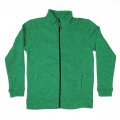 Men Knit Fleece-Jacket without hood green