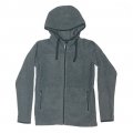 Men Fleece-Jacket with hood in darkgrey